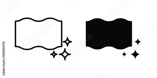 Cleaning cloth icon and symbol. Vector icons set