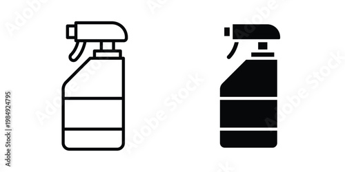Cleaning spray icon and symbol. Vector icons set