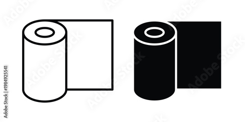 Construction film roll icon and symbol. Vector icons set