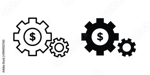 Costs optimization icon and symbol. Vector icons set