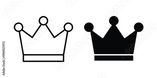 Crown icon and symbol. Vector icons set