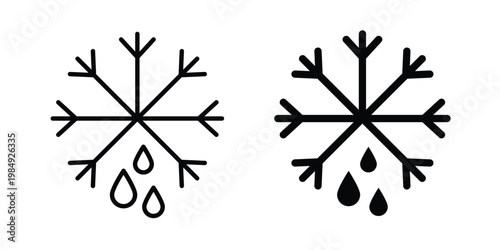 Defrost icon and symbol. Vector icons set