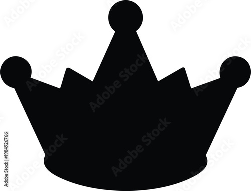 Black crown silhouette with three jeweled tips jewels royal
