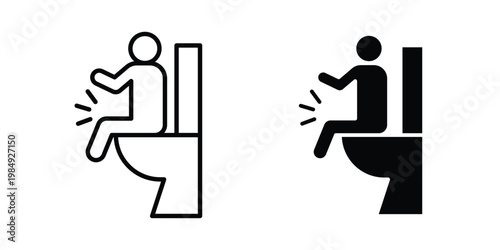 Diarrhea icon and symbol. Vector icons set