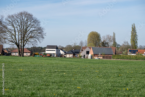 Farmland with houses and farms Geel