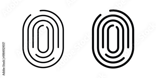 Fingerprint icon and symbol. Vector icons set