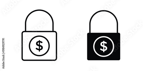 Fixed price icon and symbol. Vector icons set
