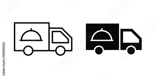 Food delivery icon and symbol. Vector icons set