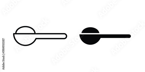 full spoon icon and symbol. Vector icons set