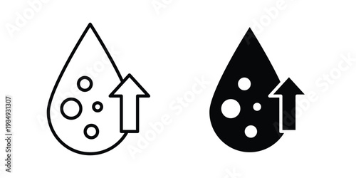 High cholesterol icon and symbol. Vector icons set