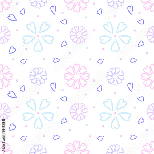 Floral seamless pattern in pastel colors, for textiles and packaging