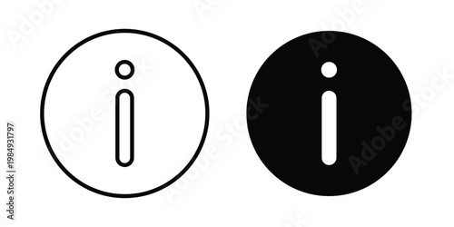 Info icon and symbol. Vector icons set