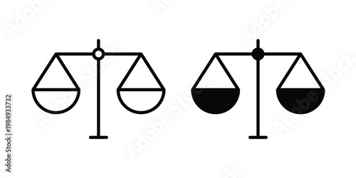 Law icon and symbol. Vector icons set