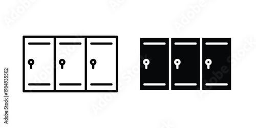 Locker icon and symbol. Vector icons set
