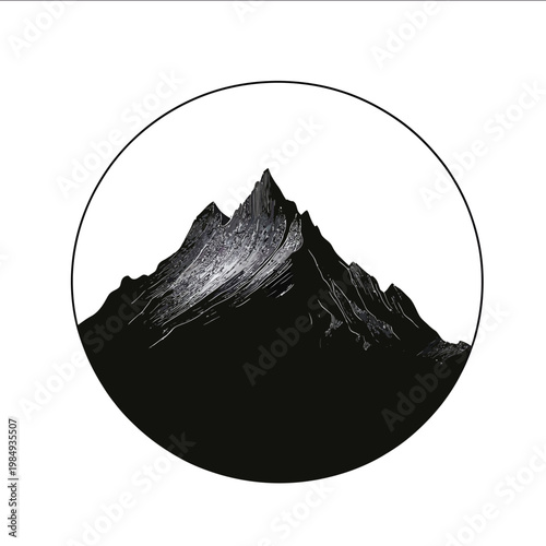 vector Mountain ridges silhouette black on white background simple shapes svg vector graphic