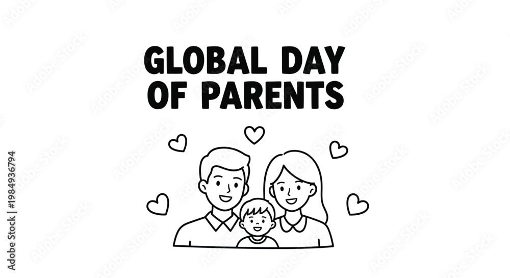 custom made wallpaper toronto digitalParents with a child are depicted in a simple line art illustration to commemorate the Global Day of Parents celebrated around the world.