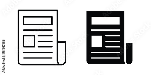 News icon and symbol. Vector icons set