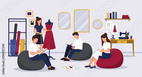 Diverse group of young adults engaged in creative pursuits.