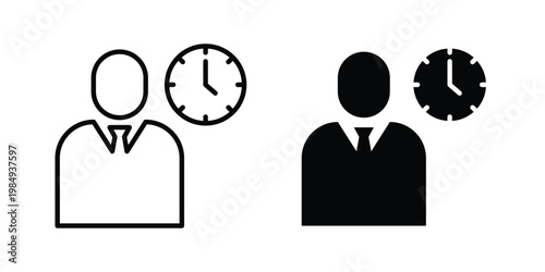 Office hours icon and symbol. Vector icons set