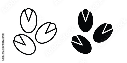 Pistachio icon and symbol. Vector icons set