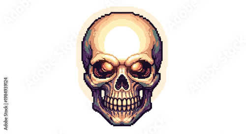 Detailed Human Skull Frontal View Artistic Representation.