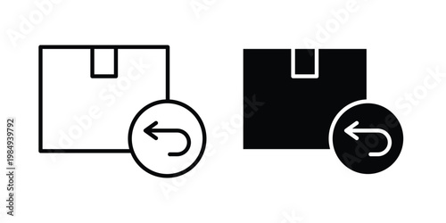 Return purchase icon and symbol. Vector icons set