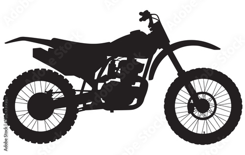 A classic dirt bike silhouette showcasing its rugged and sporty design features