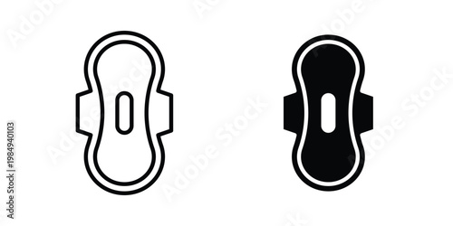Sanitary pad icon and symbol. Vector icons set