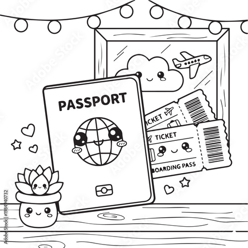 Cozy Travel Cute & Comfy Coloring pages