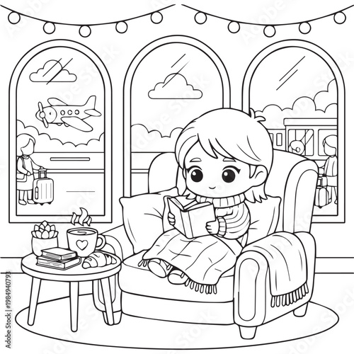 Cozy Travel Cute & Comfy Coloring pages