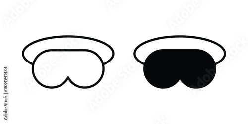 Sleeping mask icon and symbol. Vector icons set
