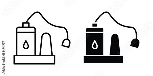 Sump pump icon and symbol. Vector icons set