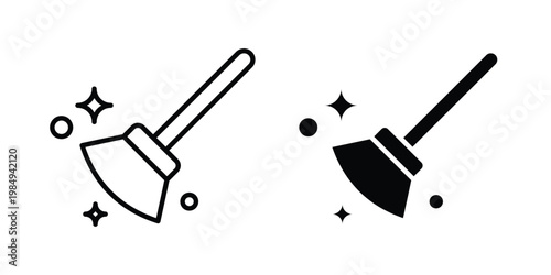 Sweeping icon and symbol. Vector icons set