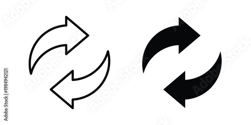 Synchronization icon and symbol. Vector icons set