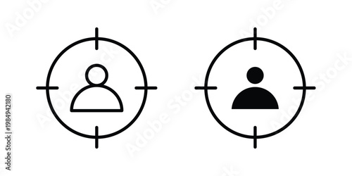 Target audience icon and symbol. Vector icons set