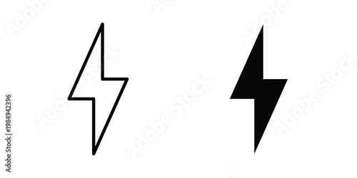 Thunder bolt icon and symbol. Vector icons set