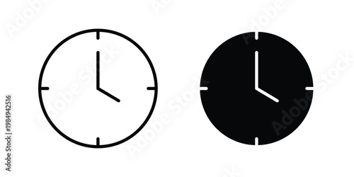 Time icon and symbol. Vector icons set