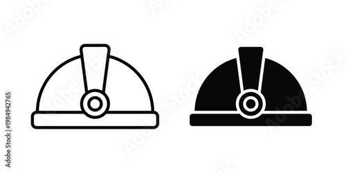 Torch helmet icon and symbol. Vector icons set