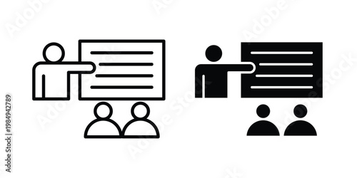 Training icon and symbol. Vector icons set