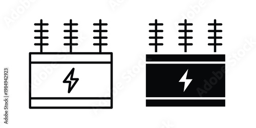 Transformer icon and symbol. Vector icons set