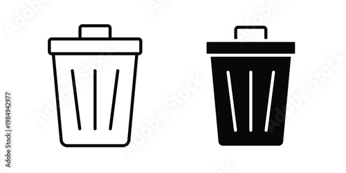 Trash icon and symbol. Vector icons set