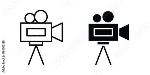 TV camera icon and symbol. Vector icons set