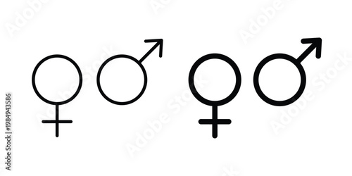 Unisex icon and symbol. Vector icons set