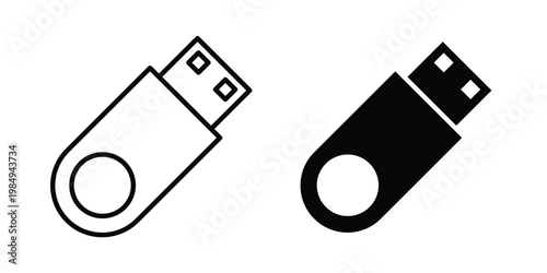 Usb icon and symbol. Vector icons set