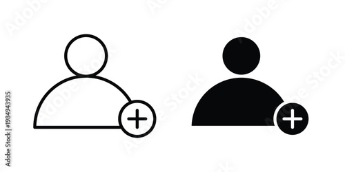 User add icon and symbol. Vector icons set