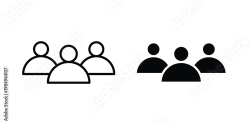 Users icon and symbol. Vector icons set