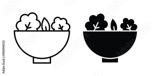 Vegetarian food icon and symbol. Vector icons set