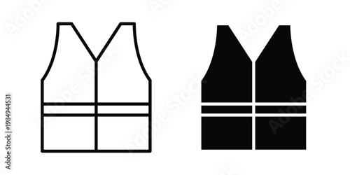 Vest jacket icon and symbol. Vector icons set