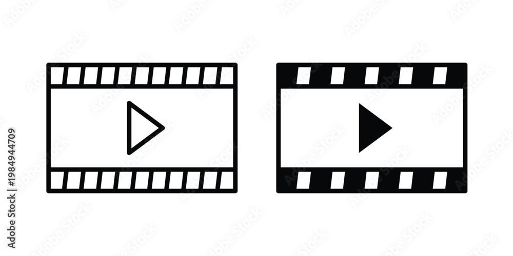 Fototapeta premium Video editing icon and symbol. Vector icons set