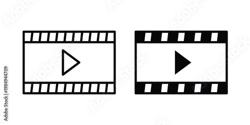 Video editing icon and symbol. Vector icons set